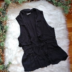 JACK by BB Dakota Black Ruffle Utility Vest
